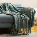 Super Soft Textured Solid Decorative Throw kintted Blanket